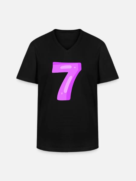 7 violet - T-shirt col V Homme - noir