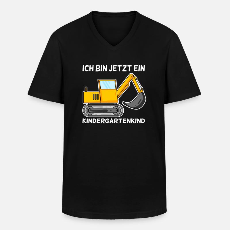 Kindergarten Bagger - Männer-T-Shirt mit V-Ausschnitt - Schwarz