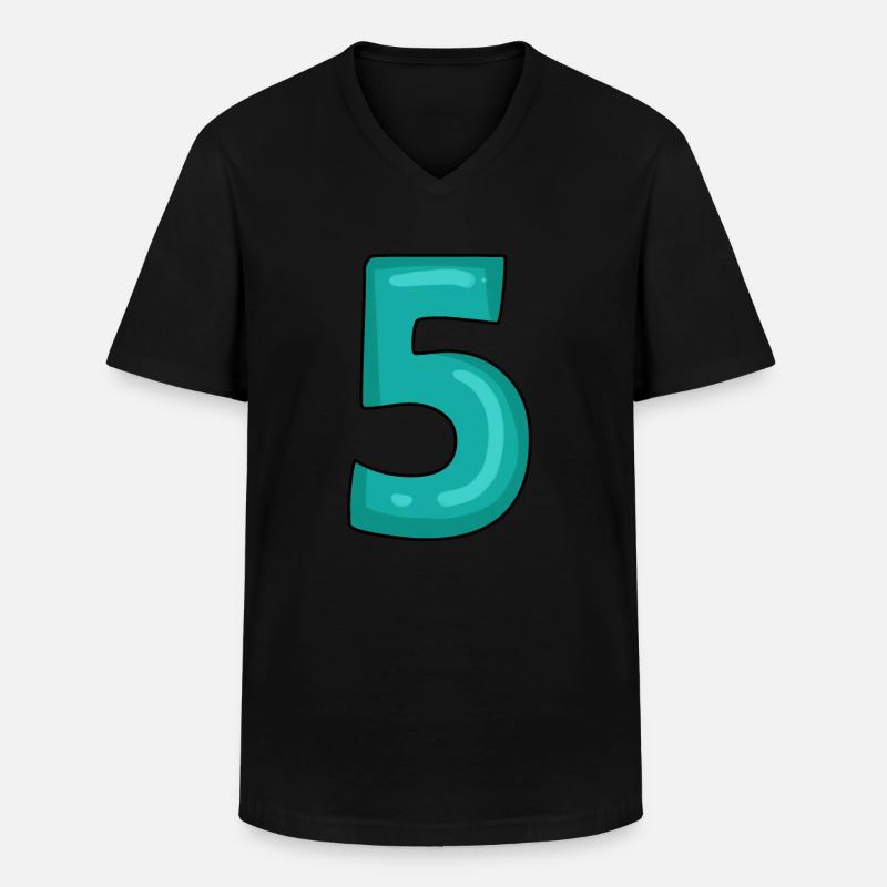 5 - Männer-T-Shirt mit V-Ausschnitt - Schwarz