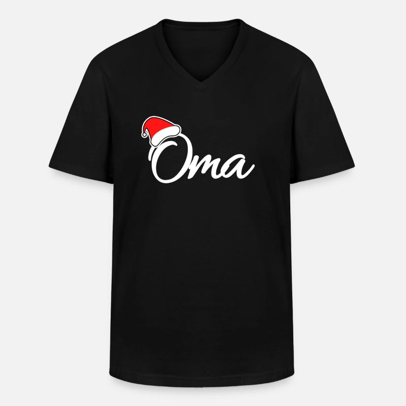 Weihnachten Oma - Männer-T-Shirt mit V-Ausschnitt - Schwarz