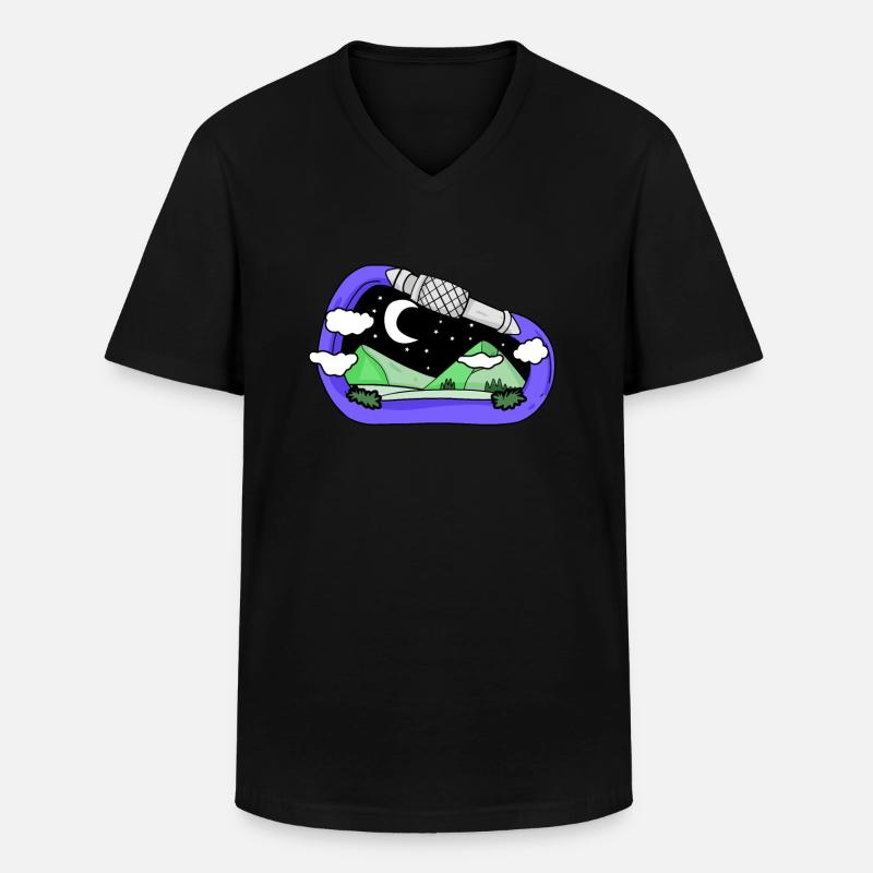Berg Berge - Männer-T-Shirt mit V-Ausschnitt - Schwarz
