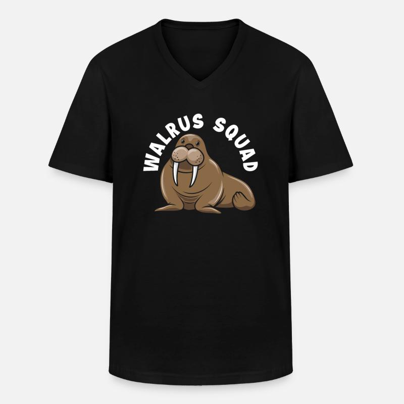 Team Walross Walrosse Walross Geschenk - Männer-T-Shirt mit V-Ausschnitt - Schwarz