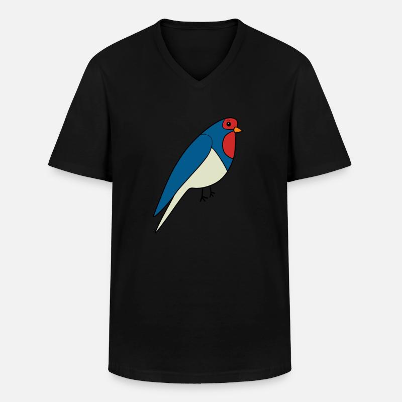 Schwalbe Vogel - Männer-T-Shirt mit V-Ausschnitt - Schwarz