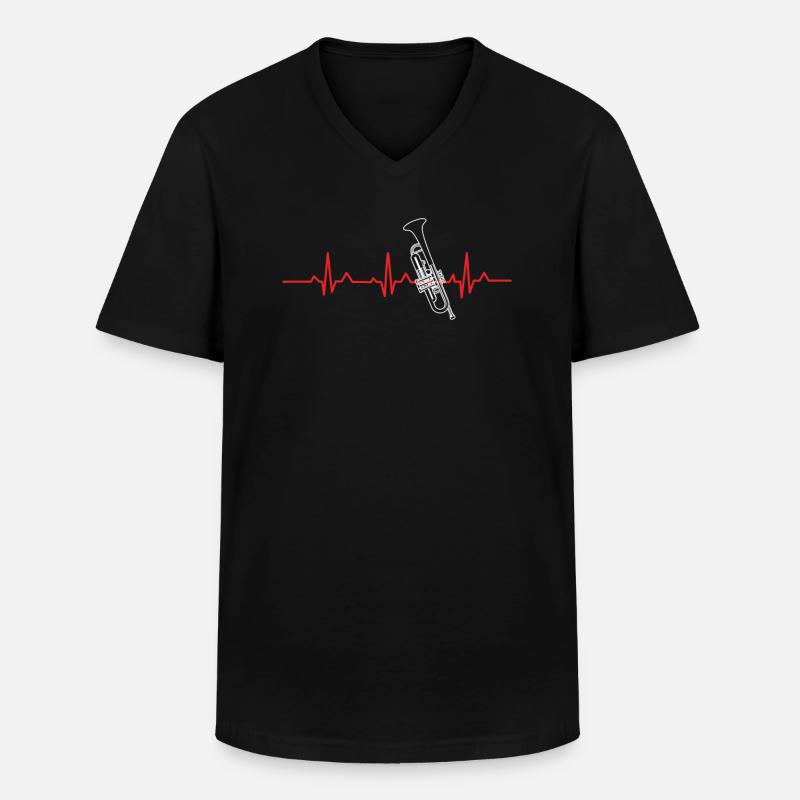 Trompete - Männer-T-Shirt mit V-Ausschnitt - Schwarz
