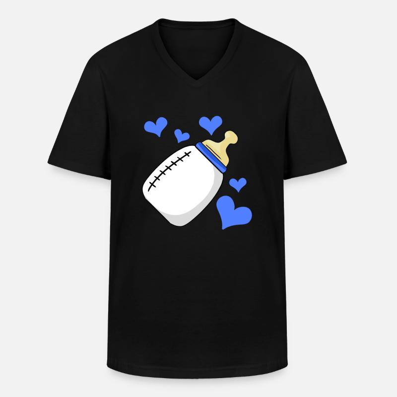Milchflasche Junge Schwanger Geburt - Männer-T-Shirt mit V-Ausschnitt - Schwarz