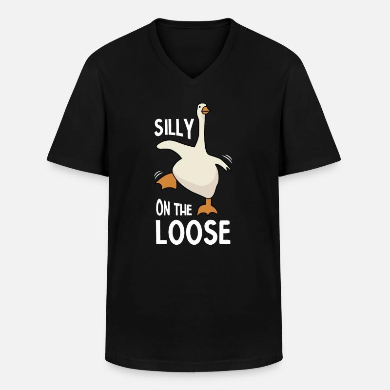 Dumme Gans - Männer-T-Shirt mit V-Ausschnitt - Schwarz