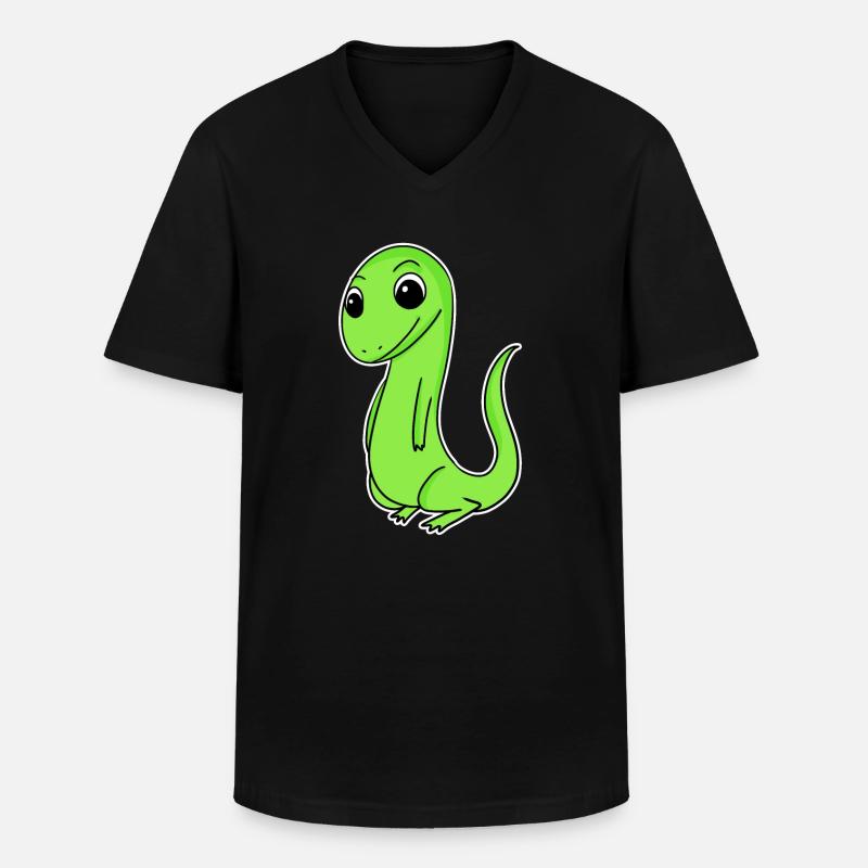 Eidechse - Männer-T-Shirt mit V-Ausschnitt - Schwarz