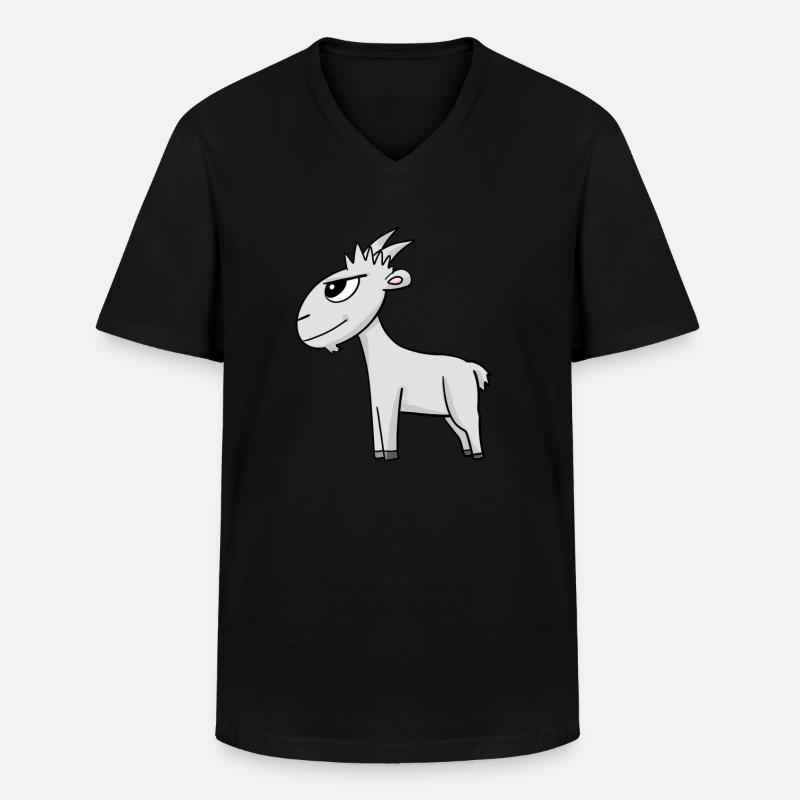 Ziege Ziegenbock Bock - Männer-T-Shirt mit V-Ausschnitt - Schwarz