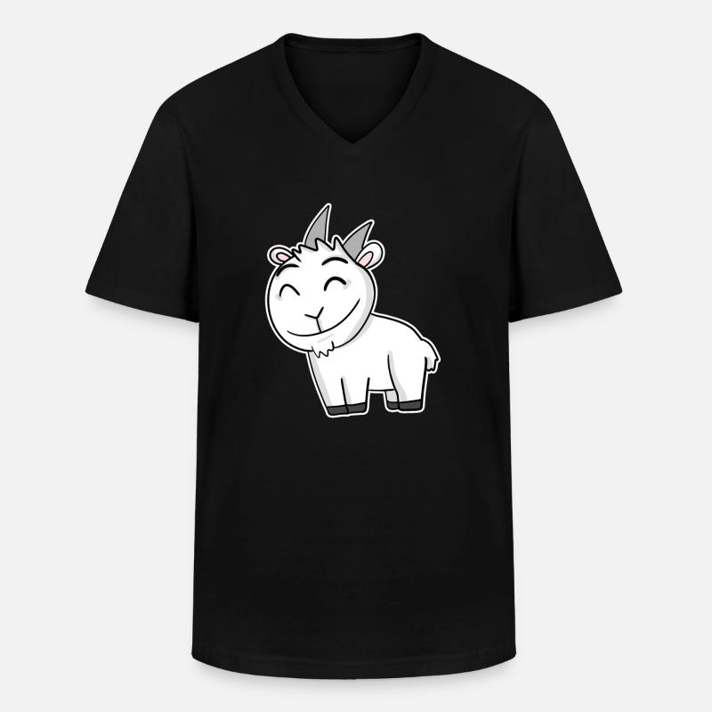 Ziegenbock Bock - Männer-T-Shirt mit V-Ausschnitt - Schwarz