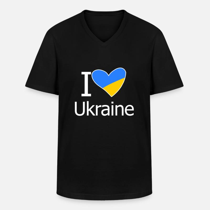 Ukraine - Männer-T-Shirt mit V-Ausschnitt - Schwarz