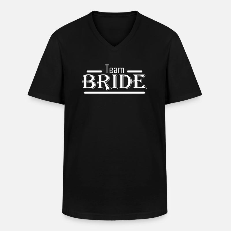 Team Bride - Männer-T-Shirt mit V-Ausschnitt - Schwarz