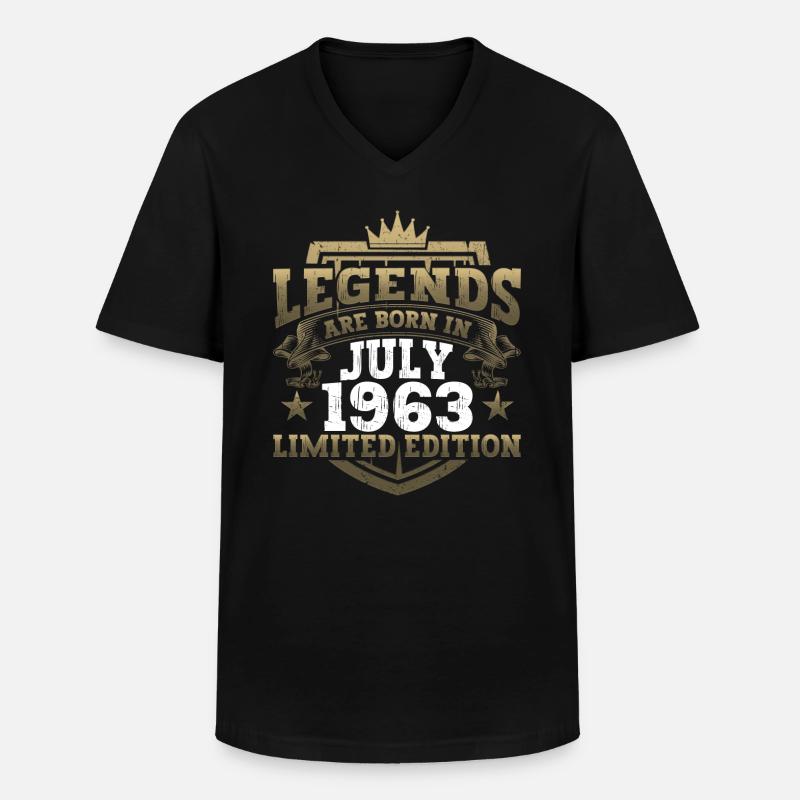Legende Juli 1963 59. Geburtstag Geschenk Herren - Männer-T-Shirt mit V-Ausschnitt - Schwarz
