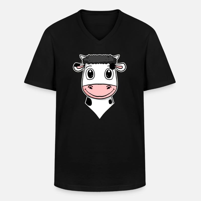Kuh - Männer-T-Shirt mit V-Ausschnitt - Schwarz