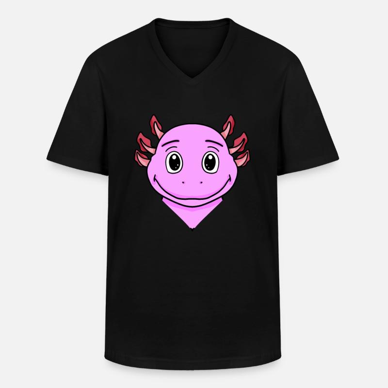 Axolotl - Männer-T-Shirt mit V-Ausschnitt - Schwarz