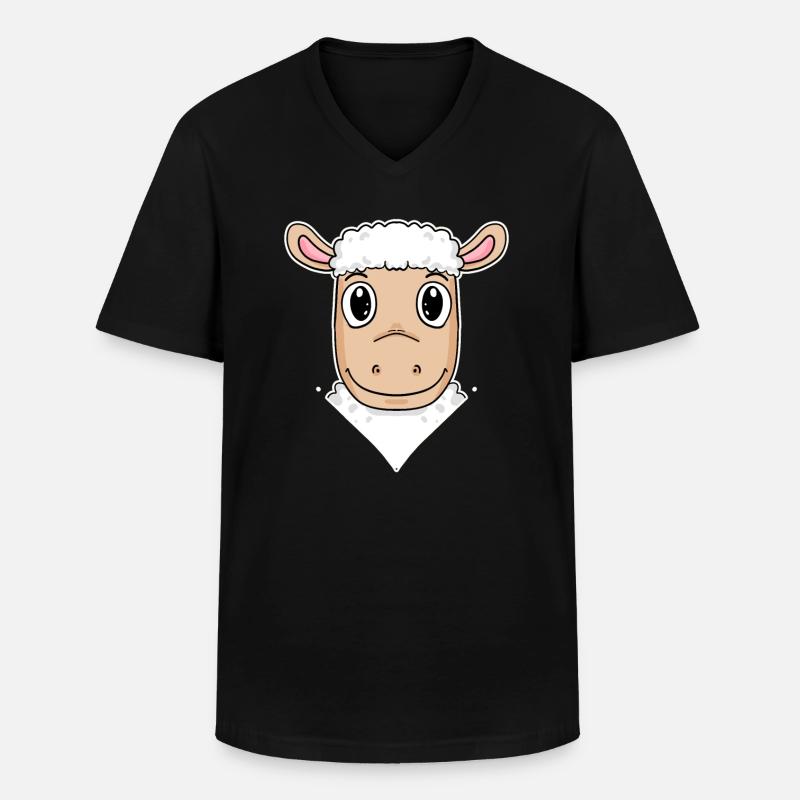Schaf Illustration - Männer-T-Shirt mit V-Ausschnitt - Schwarz