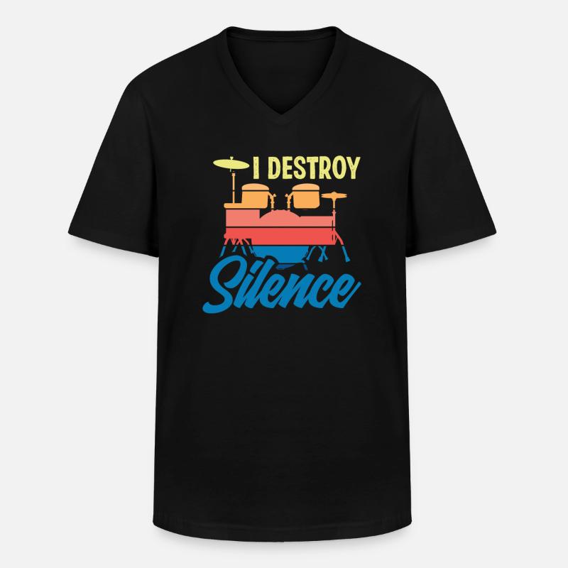 Schlagzeug Schlagzeuger Geschenk - Männer-T-Shirt mit V-Ausschnitt - Schwarz