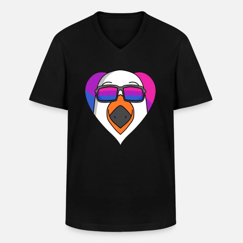 Bisexuell Möwe Geschenk - Männer-T-Shirt mit V-Ausschnitt - Schwarz