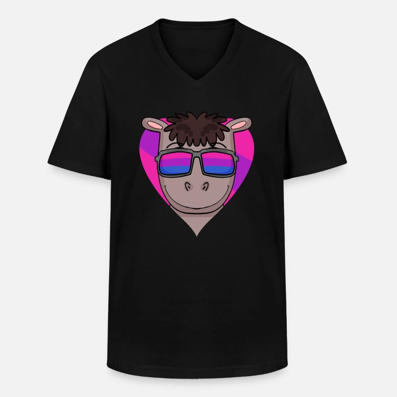Bisexuell Pferd Geschenk - Männer-T-Shirt mit V-Ausschnitt - Schwarz