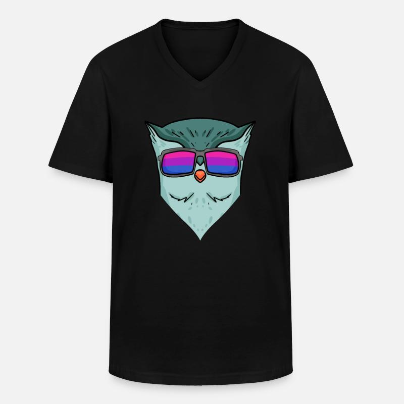Bisexuell Eule Geschenk - Männer-T-Shirt mit V-Ausschnitt - Schwarz
