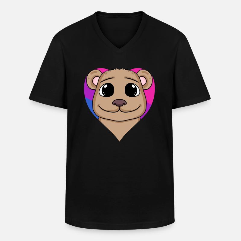 Bisexuell Braunbär Geschenk - Männer-T-Shirt mit V-Ausschnitt - Schwarz