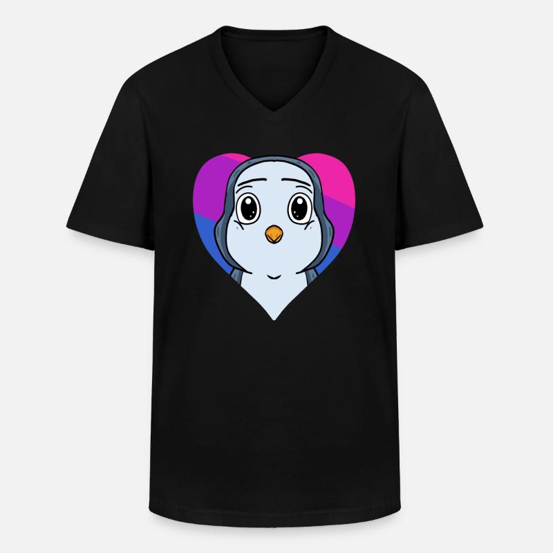 Bisexuell Pinguin Geschenk - Männer-T-Shirt mit V-Ausschnitt - Schwarz