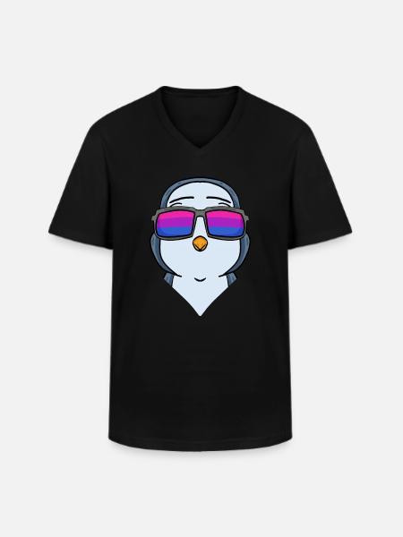 Bisexual Penguin Gift - Men's V-Neck T-Shirt - black