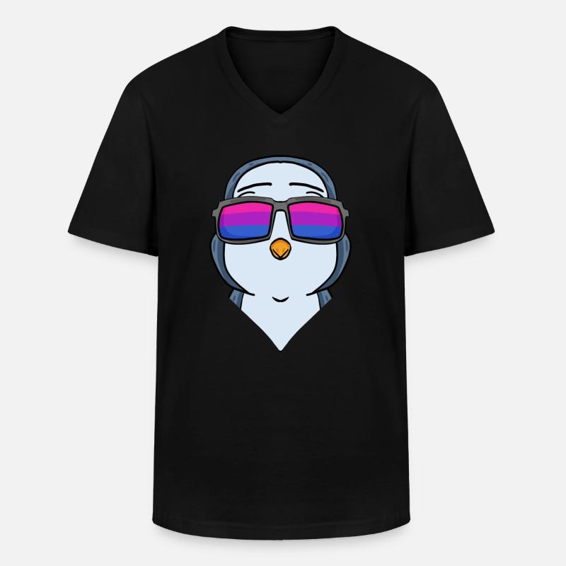 Bisexuell Pinguin Geschenk - Männer-T-Shirt mit V-Ausschnitt - Schwarz