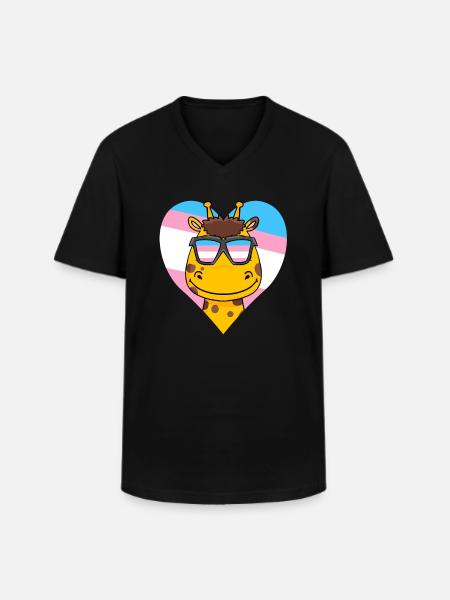 Transgender Transsexual Giraffe Gift - Men's V-Neck T-Shirt - black