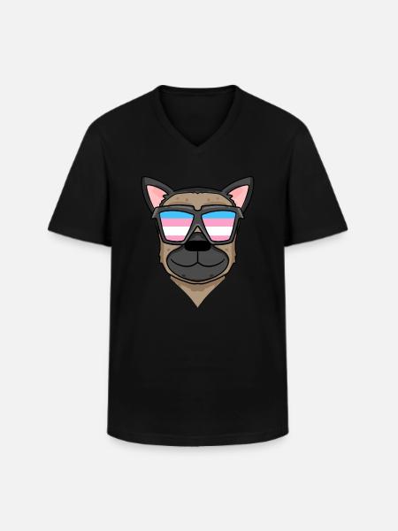 Transgender Transsexual German Shepherd - Men's V-Neck T-Shirt - black