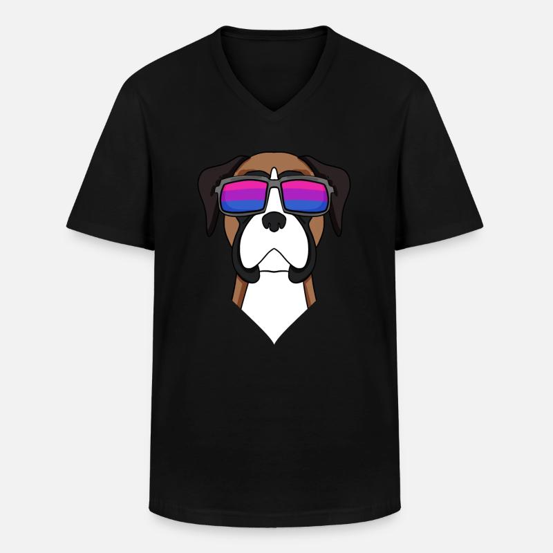 Bisexuell Deutscher Boxer Hund Geschenk - Männer-T-Shirt mit V-Ausschnitt - Schwarz
