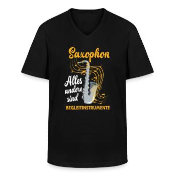 Saxophon Saxophon Saxophon - Männer-T-Shirt mit V-Ausschnitt - Schwarz - Vorne - AI Model Male 178 dark (178cm)