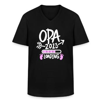 Opa 2023 loading - Männer-T-Shirt mit V-Ausschnitt - Schwarz - Vorne - AI Model Male 178 dark (178cm)