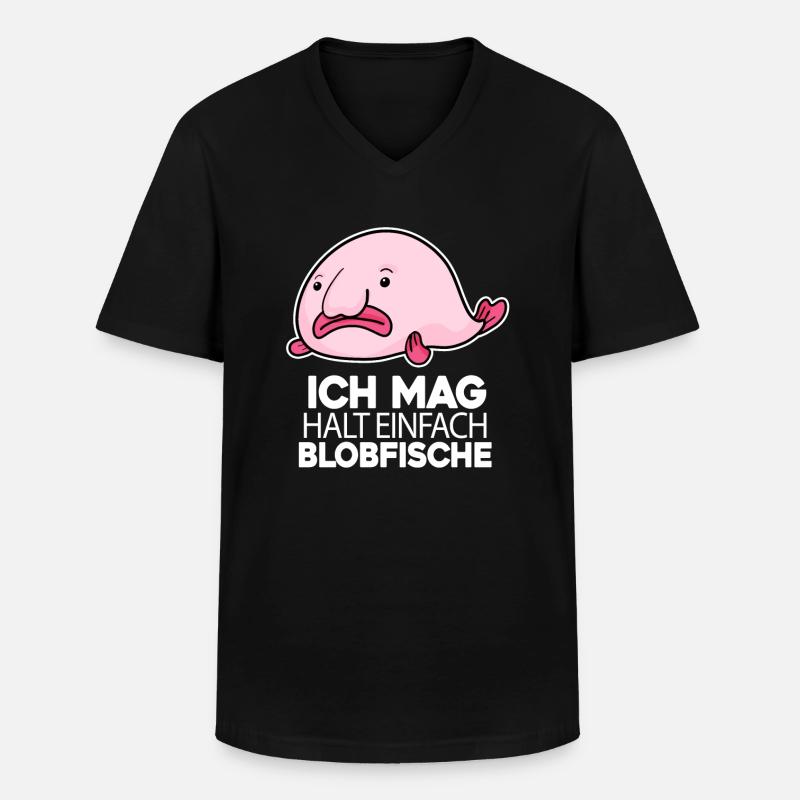 Blobfisch - Männer-T-Shirt mit V-Ausschnitt - Schwarz