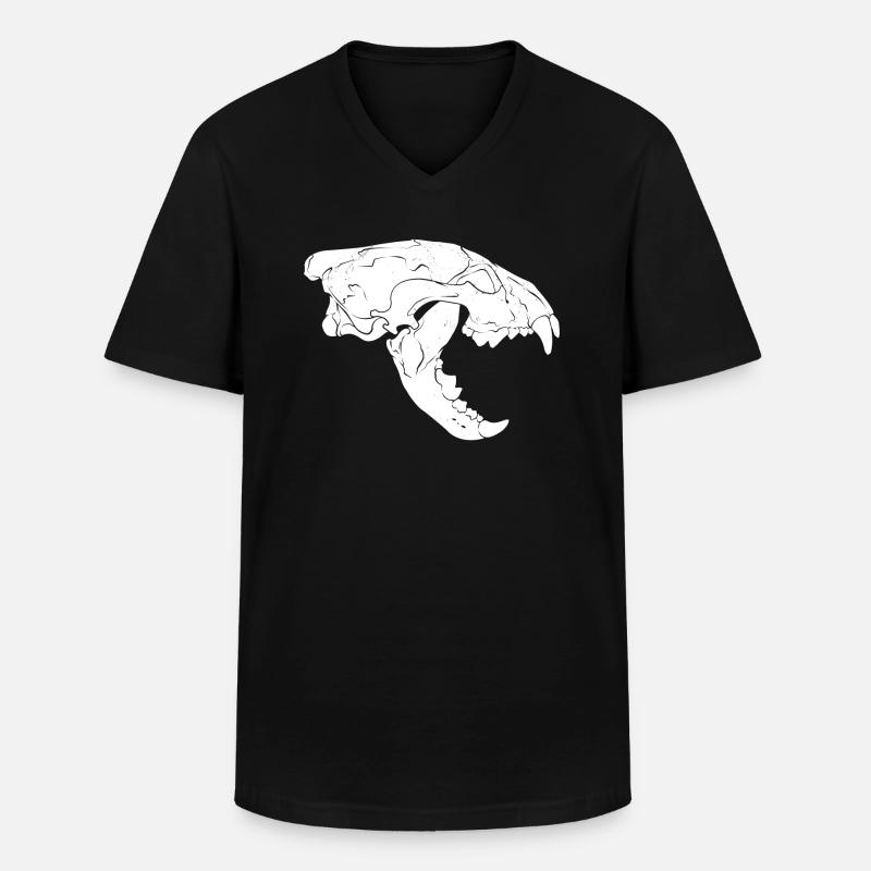 Wolverine Schädel - Männer-T-Shirt mit V-Ausschnitt - Schwarz