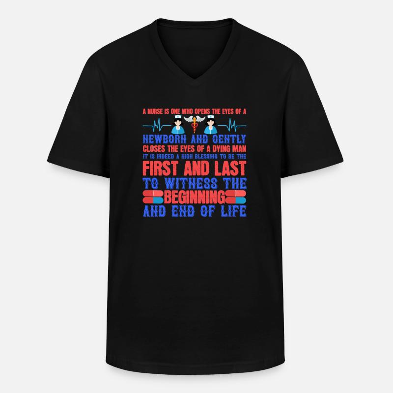 KRANKENSCHWESTER Pflegerin - Männer-T-Shirt mit V-Ausschnitt - Schwarz