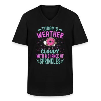 Today’s Weather Cloudy With A Chance Of Sprinkles - Männer-T-Shirt mit V-Ausschnitt - Schwarz - Vorne - AI Model Male 178 dark (178cm)