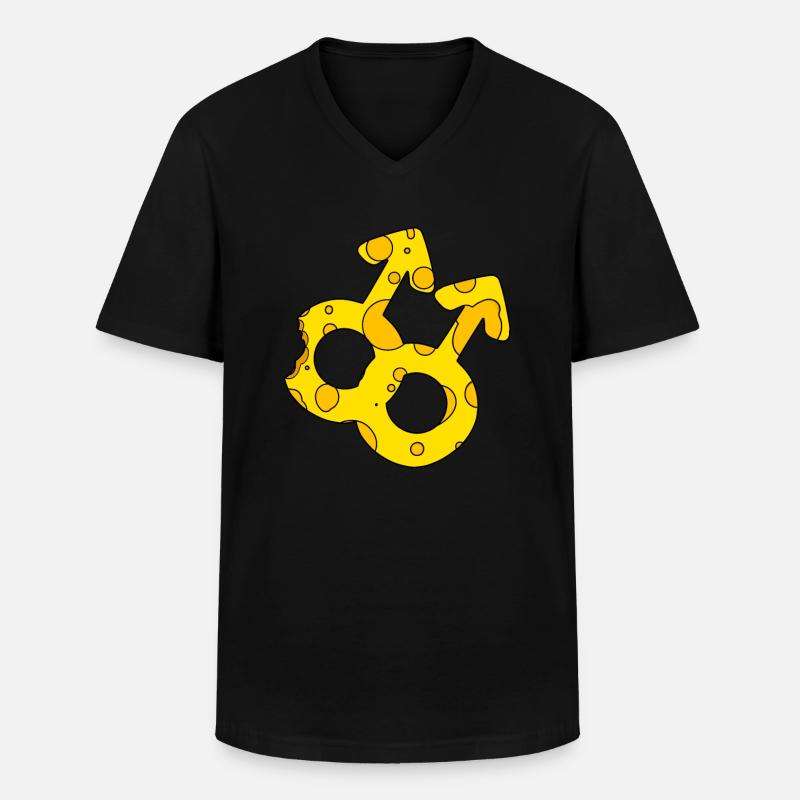 Doppeltes Marssymbol - Männer-T-Shirt mit V-Ausschnitt - Schwarz