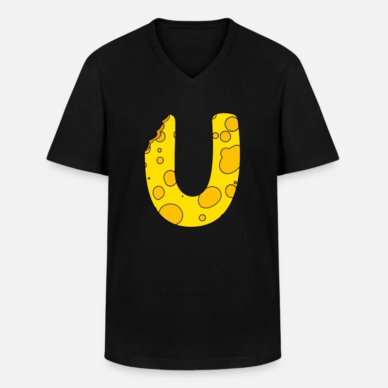 Buchstabe U - Männer-T-Shirt mit V-Ausschnitt - Schwarz