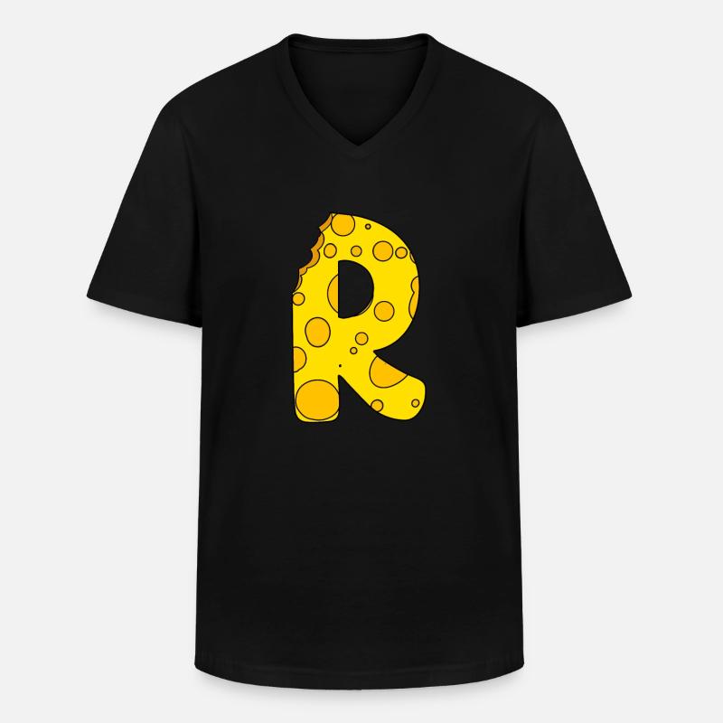Buchstabe R - Männer-T-Shirt mit V-Ausschnitt - Schwarz