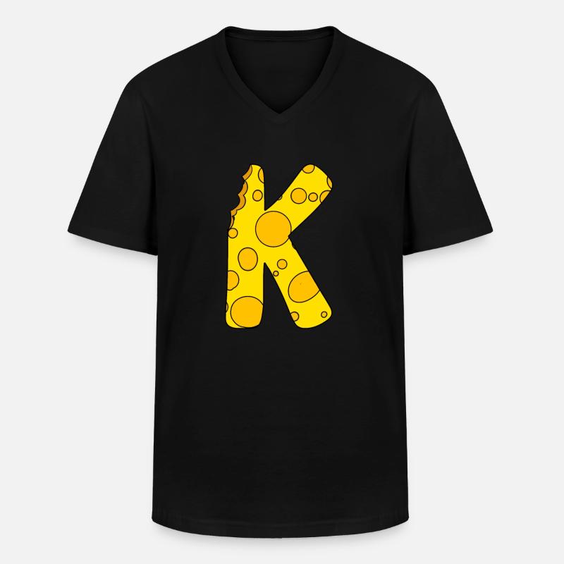 Buchstabe K - Männer-T-Shirt mit V-Ausschnitt - Schwarz