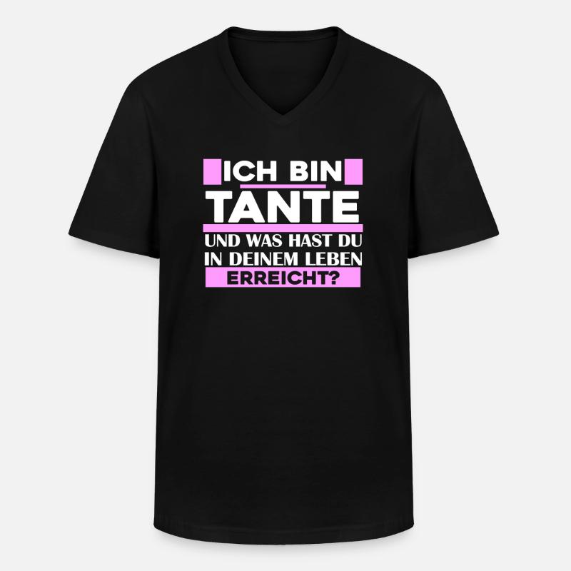 Ich bin Tante - Männer-T-Shirt mit V-Ausschnitt - Schwarz