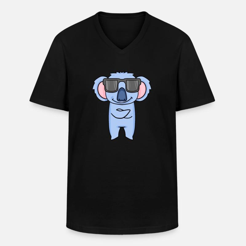 Koala mit Sonnenbrille - Männer-T-Shirt mit V-Ausschnitt - Schwarz