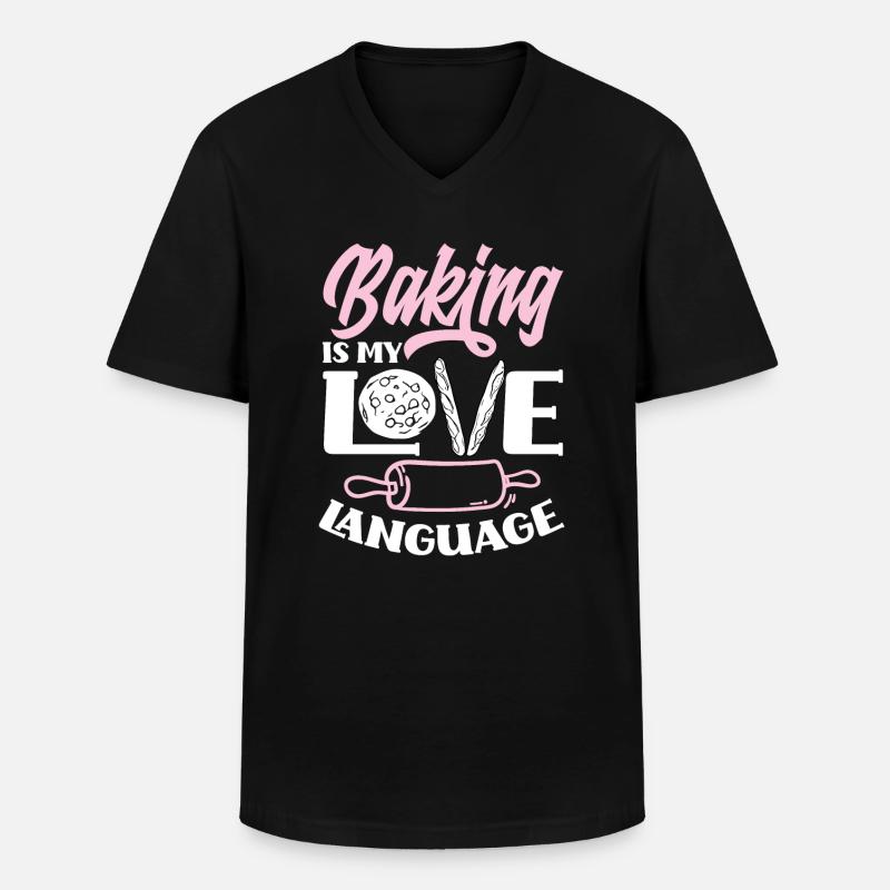 Lustiges Hobby Bäcker Geschenk - Männer-T-Shirt mit V-Ausschnitt - Schwarz
