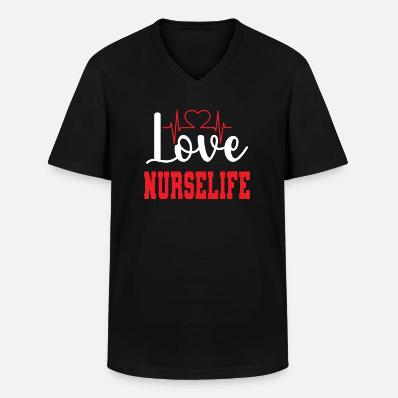 Liebe Krankenschwester - Männer-T-Shirt mit V-Ausschnitt - Schwarz