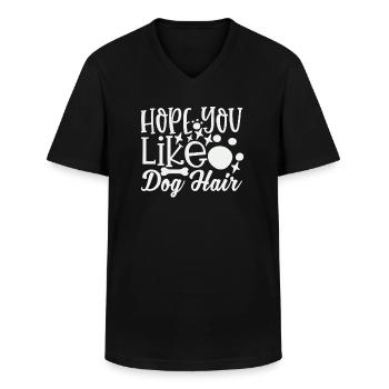 Hoffe du magst Hundehaar - Männer-T-Shirt mit V-Ausschnitt - Schwarz - Vorne - AI Model Male 178 dark (178cm)