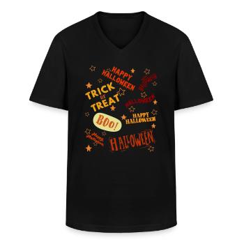 NOT PERFECT - Men's V-Neck T-Shirt - black - Front - AI Model Male 178 dark (178cm)