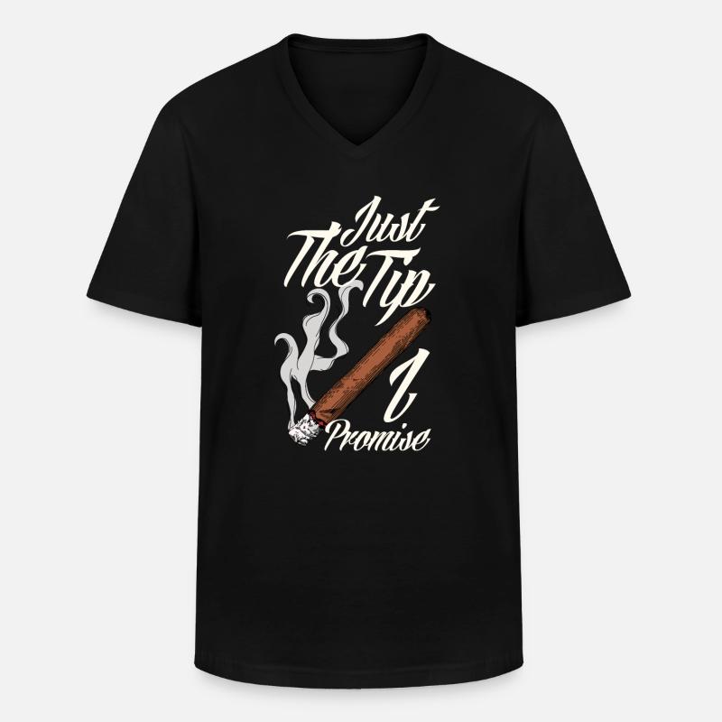 Lustiges Zigarre Rauchen Zigarrenraucher Geschenk - Männer-T-Shirt mit V-Ausschnitt - Schwarz