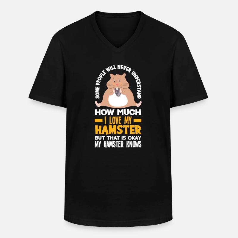 Lustiges Hamster Geschenk - Männer-T-Shirt mit V-Ausschnitt - Schwarz