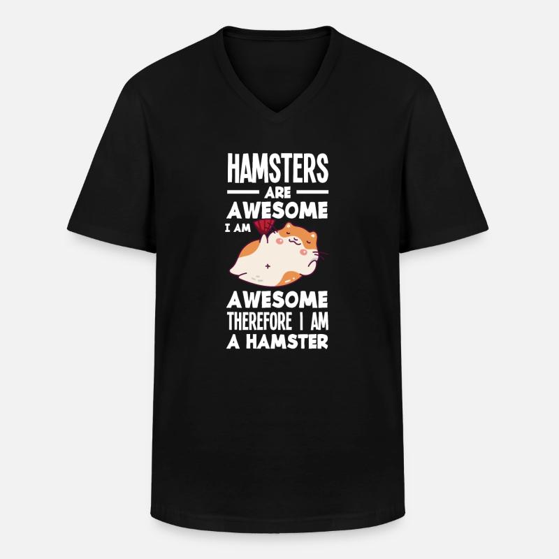 Lustiges Hamster Geschenk - Männer-T-Shirt mit V-Ausschnitt - Schwarz