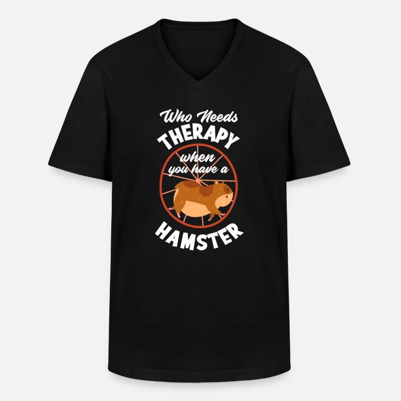 Lustiges Hamster Geschenk - Männer-T-Shirt mit V-Ausschnitt - Schwarz